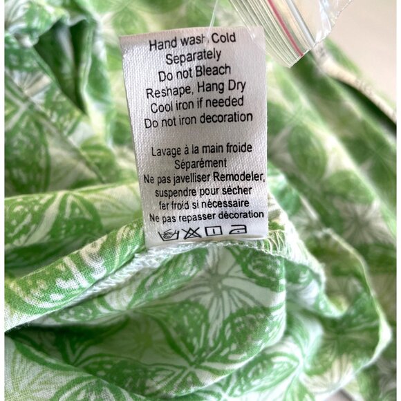 Sigrid Olsen Studio Green Abstract Print Blouse Embroidered Women's Sz L Cotton - Picture 5 of 8